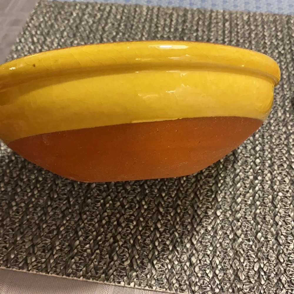 Clay Ceramic Mustard/Brown Clay Bowls Set 6 3/4”